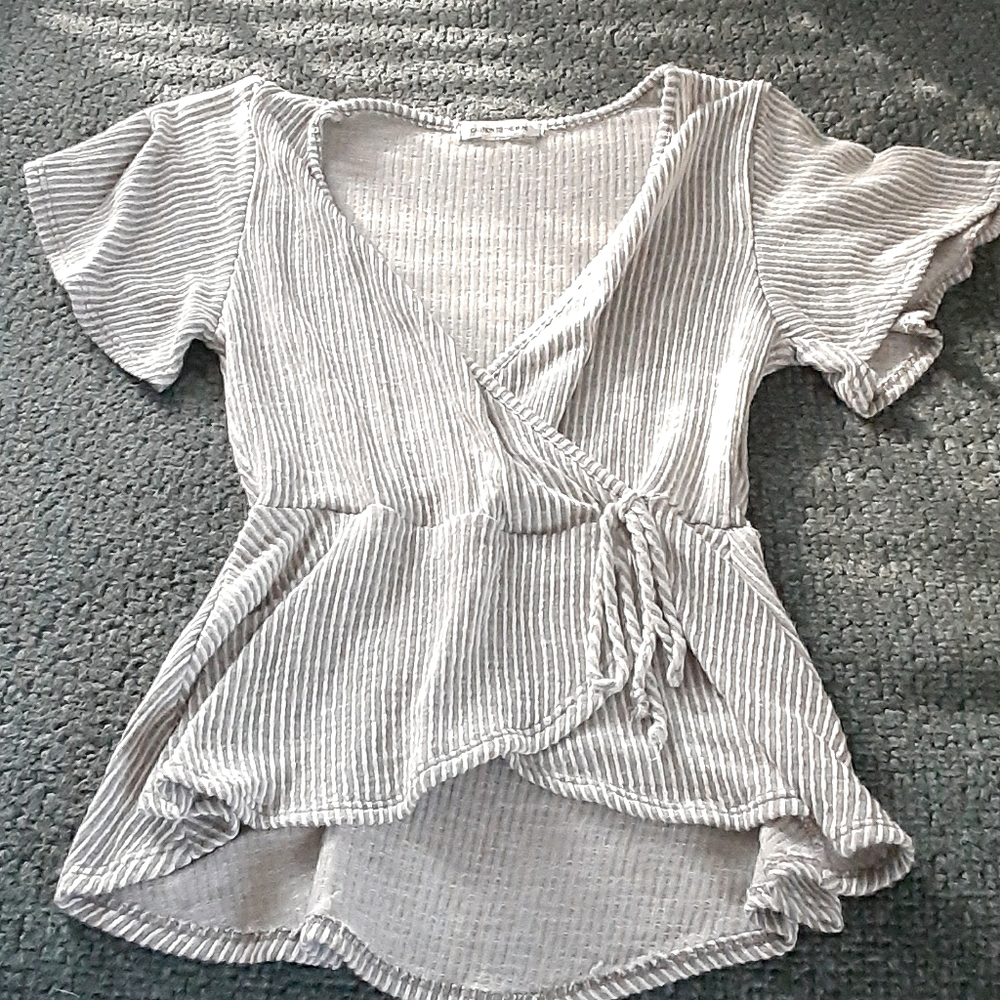 MARSHALLS grey and white blouse